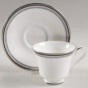 Royal Doulton Sarabande Teacup Saucer White China Bone Set of 6 pair